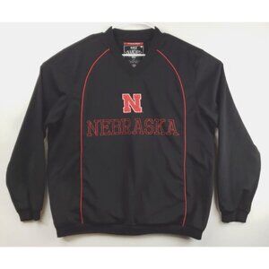 Franchise Club Nebraska Cornhuskers Jacket Mens L Black Authentic Long Sleeve